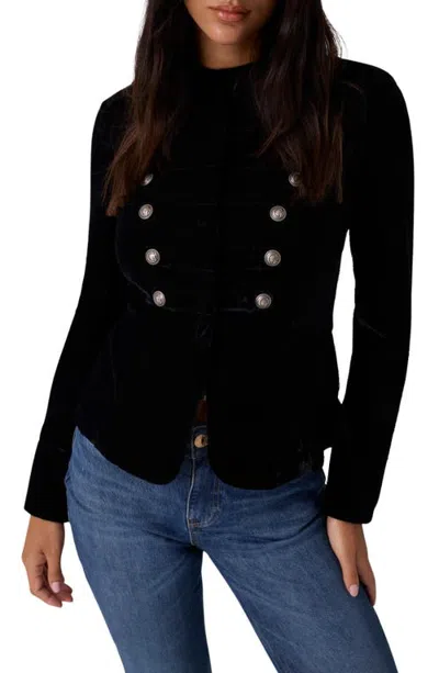 Guess Elena Velvet Band Jacket In Black