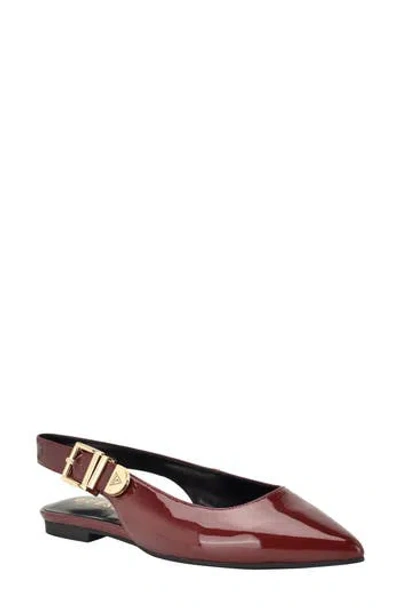 Guess Elirra Faux Leather Slingback Flat (women) In Red