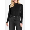Guess Elyana Mock Neck Top In Black
