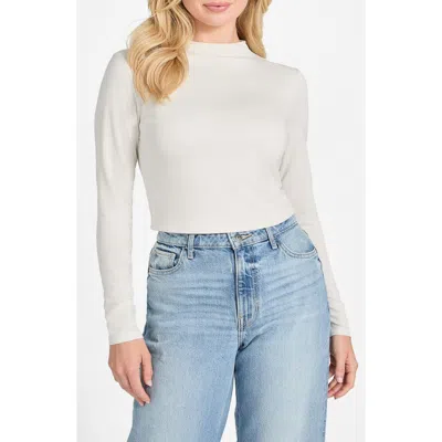 Guess Elyana Mock Neck Top In Neutral