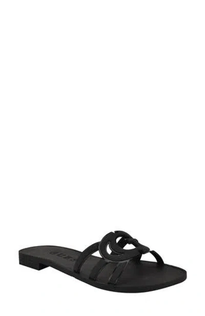 Guess Elyho Jelly Slide Sandal In Black