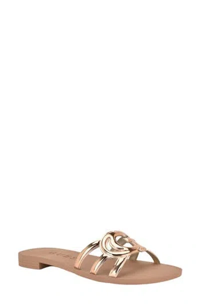 Guess Elyho Jelly Slide Sandal In Gold
