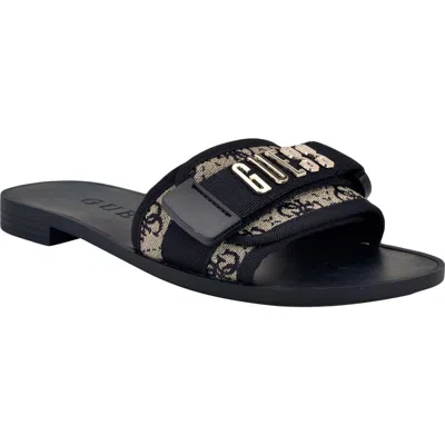Guess Elyze Slide Sandal In Dark Blue