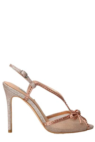 Guess Embellished Ankle Strap Sandals In Pink