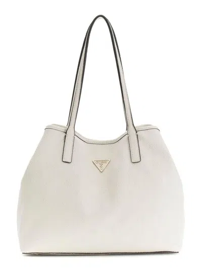 Guess Embossed Monogram Tote Bag In Beige