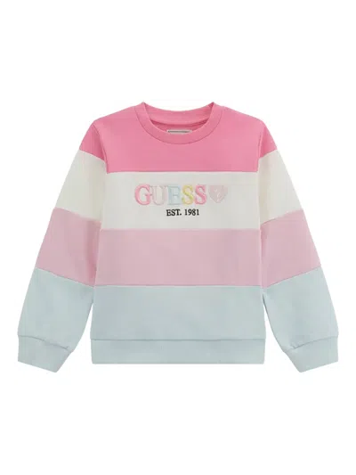 Guess Kids' Embroidered-logo Sweatshirt In Multi
