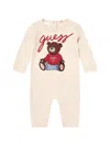 Guess Embroidered Romper In Neutral