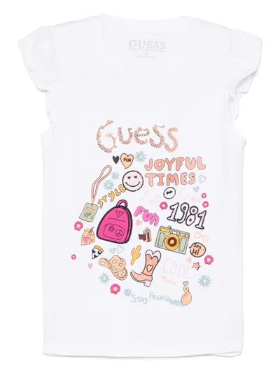 Guess Kids' Embroidered Tank Top In White