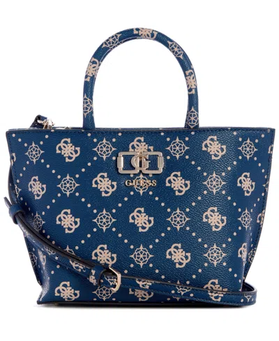 Guess Emelie Logo Small Tote Bag In Blue