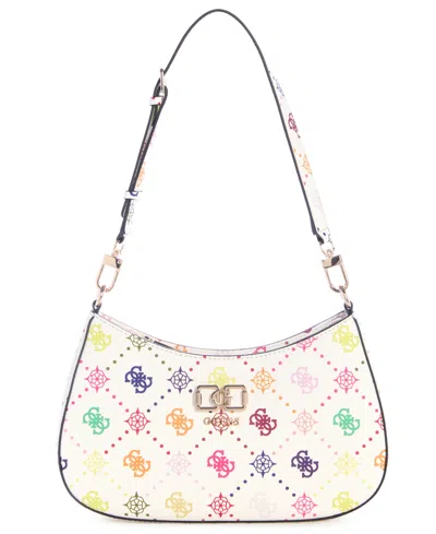 Guess Emelie Logo Top Zip Medium Shoulder Bag In Multi