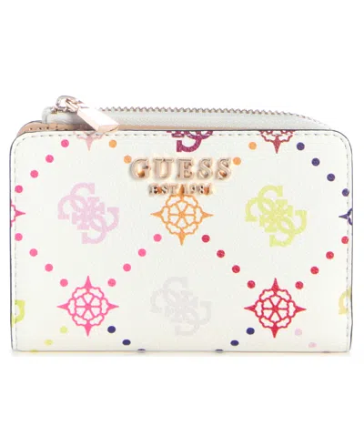 Guess Emelie Logo Zip-around Card Case In Multi