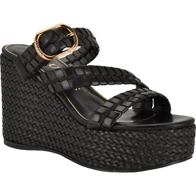 Guess Evana Platform Wedge Sandal In Black