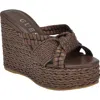 Guess Eveh Platform Wedge Sandal In Brown