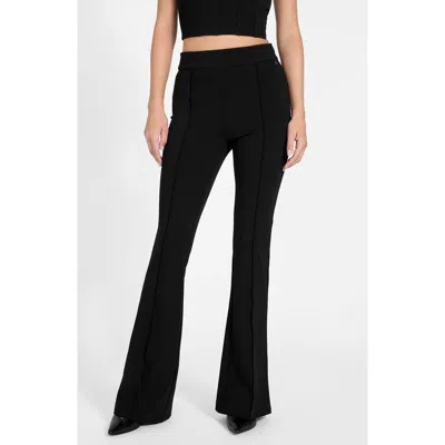 Guess Evelina Flare Leg Stretch Pants In Black