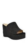 Guess Evenze Platform Wedge Sandal In Black