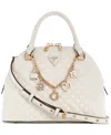GUESS EVERLEE QUILTED DOME SATCHEL BAG