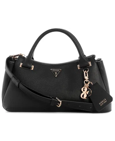 Guess Evie Triple Compartment Medium Satchel Bag In Black
