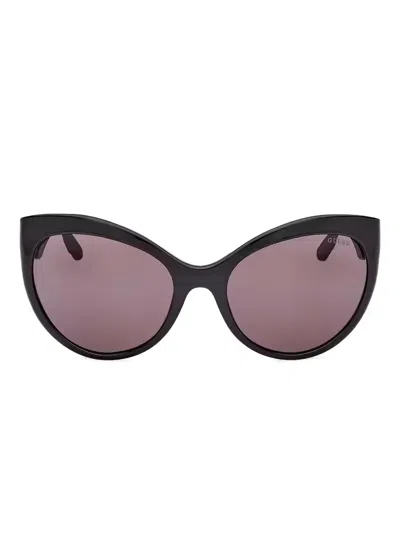 Guess Eyewear Cat-eye Logo-debossed Sunglasses In Black
