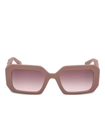 Guess Eyewear Chain-embellished Rectangle Sunglasses In Neutral