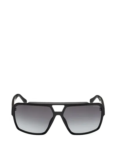 Guess Eyewear Double-bridge Sunglasses In Black
