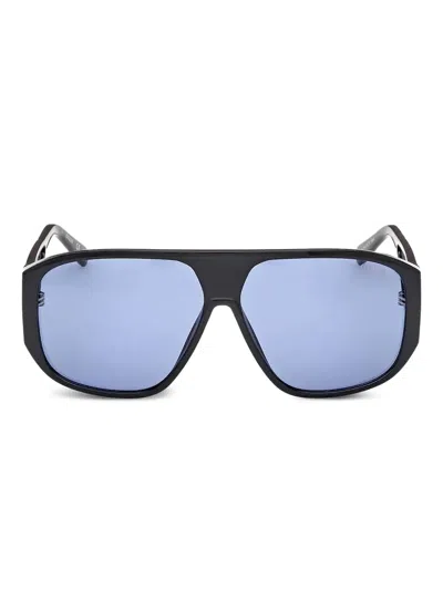 Guess Eyewear Geometric-frame Sunglasses In Black