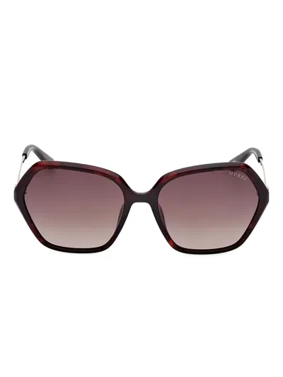 Guess Eyewear Geometric-frame Sunglasses In Brown