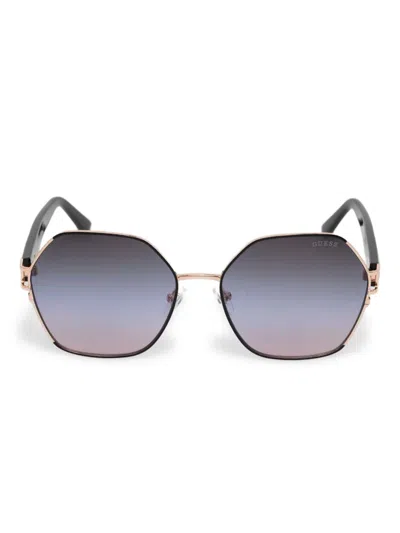 Guess Eyewear Hexagonal Sunglasses In Gray