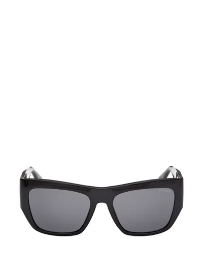 Guess Eyewear 로고 디테일 직사각 프레임 선글라스