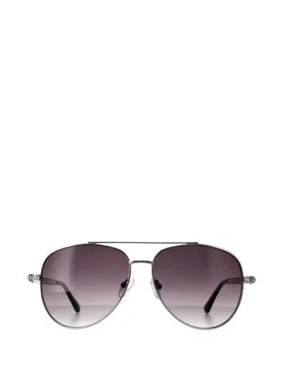 Guess Eyewear Logo-detail Sunglasses In Silver