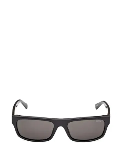 Guess Eyewear Logo-plaque Rectangle-frame Sunglasses In Black