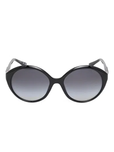 Guess Eyewear Oval-frame Sunglasses In Black