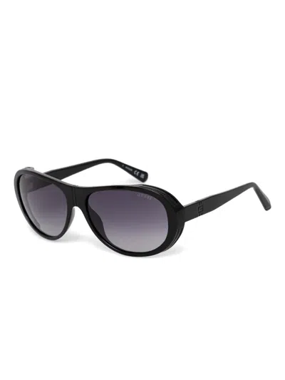 Guess Eyewear Oval-frame Sunglasses In Black