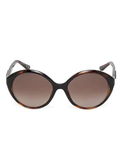 Guess Eyewear Oval-frame Sunglasses In Brown