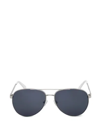 Guess Eyewear Pilot Sunglasses In Silver