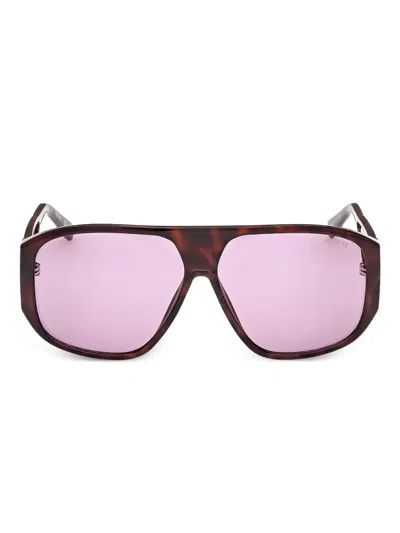Guess Eyewear Pilot-frame Sunglasses In Brown