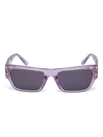 Guess Eyewear Rectangle-frame Sunglasses In Purple