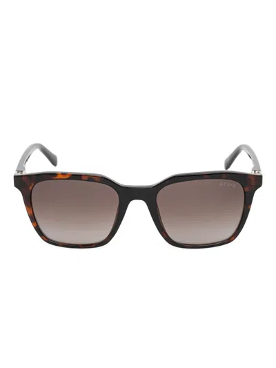 Guess Eyewear Rectangle-frame Tortoiseshell-effect Sunglasses In Brown