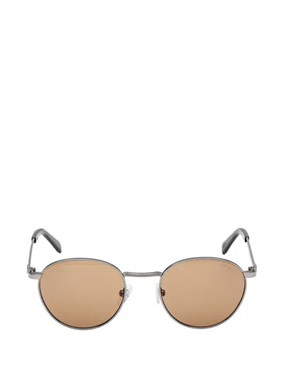 Guess Eyewear Round-frame Logo-engraved Sunglasses In Silver