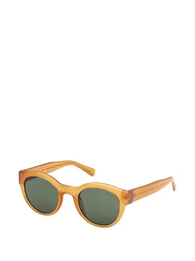 Guess Eyewear Round-frame Sunglasses In Yellow