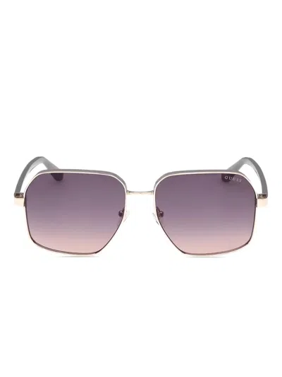 Guess Eyewear Square-frame Sunglasses In Gold
