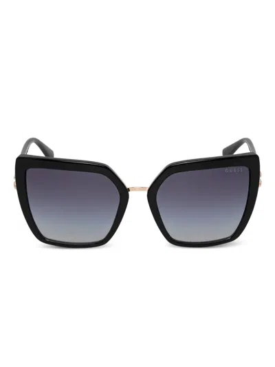 Guess Eyewear Square-pattern Chain-link Sunglasses In Black
