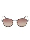 TORTOISESHELL ROUND-FRAME SUNGLASSES