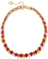 Guess Faceted Crystal Collar Necklace In Gold