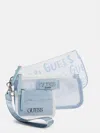 Guess Factory 3-piece Wristlet Pouch Set In Blue