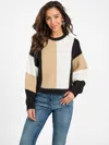 Guess Factory Abby Color-block Sweater In Beige