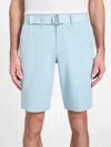 Guess Factory Abel Stretch Flat-front Shorts In Blue