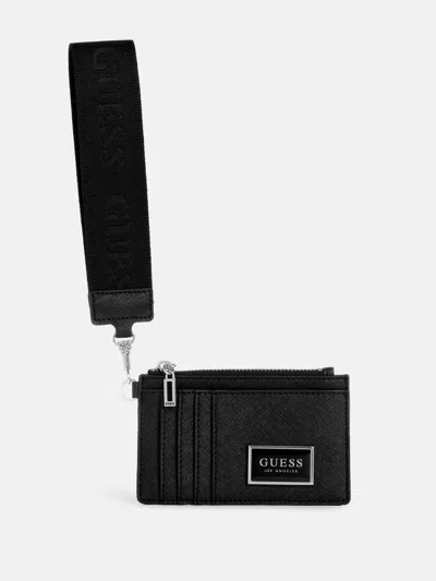 Guess Factory Abree Card Case Wristlet In Black