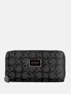 Guess Factory Abree Logo Medium Zip Wallet In Black