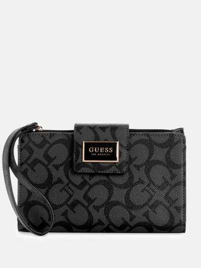 Guess Factory Abree Logo Phone Organizer In Black
