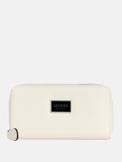 Guess Factory Abree Logo Saffiano Medium Zip-around Wallet In Multi